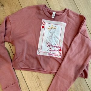Stumbling Toward Heaven Crop Mauve Sweatshirt from Myootd.shop